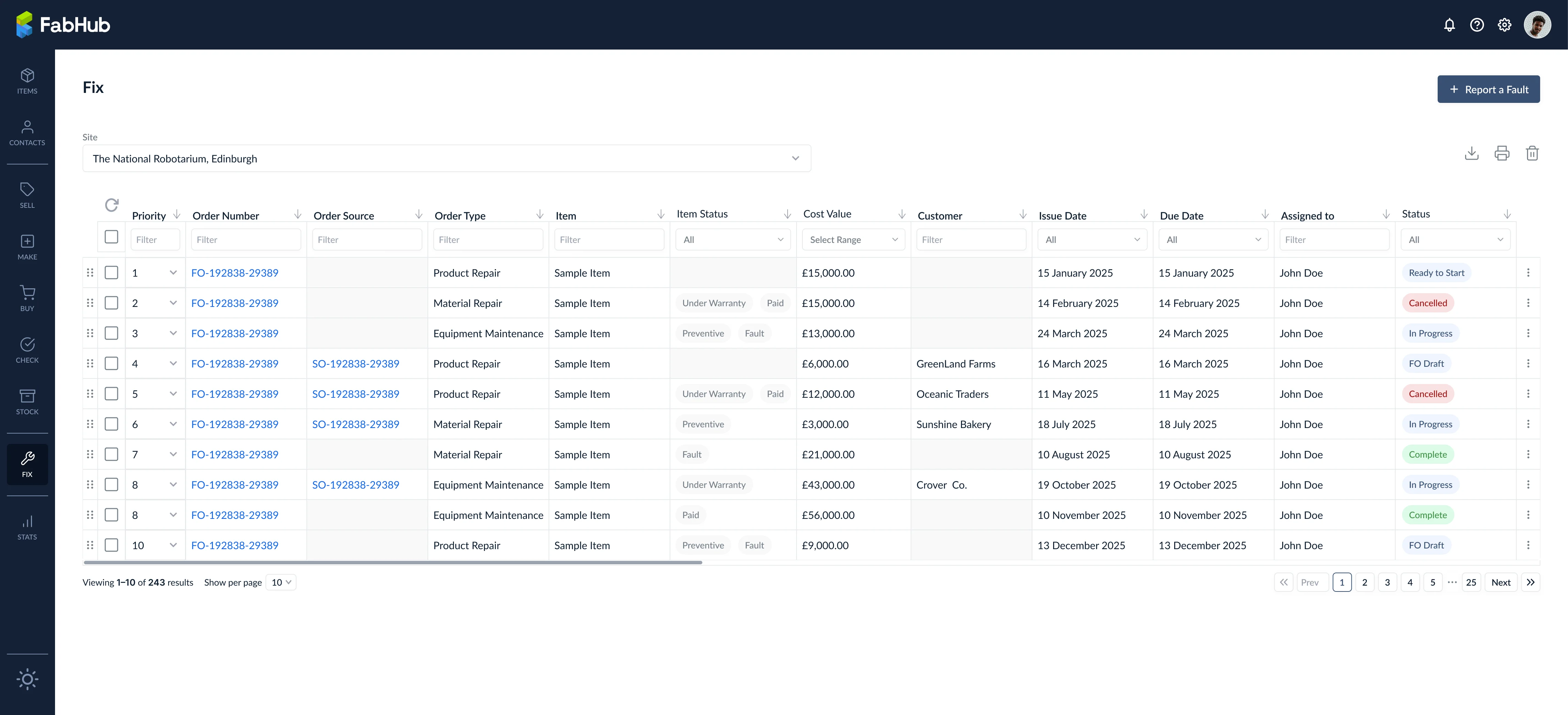 Fix-Modul-Dashboard-Tabelle