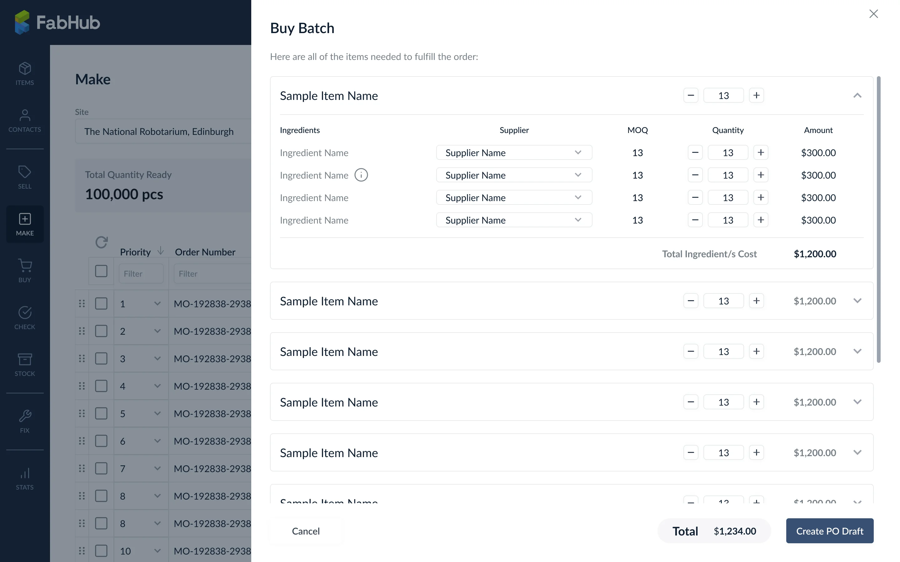 Buy Batch mit Make- und Buy-Berechtigungen